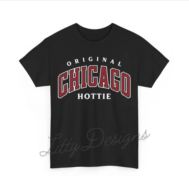 Chicago Hottie Shirt, 3 Color Options, Bold Oversize Tshirt, Chicago Crewneck Casual Graphic Top, Chicagohottyshirts...