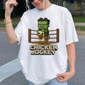 Chicken Jockey Tee, Fun Gift for Gamers, Casual Wear, Unisex Heavy Cotton Tee Hoodie, Sweatshirt | ZylaModa.com