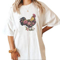 Chicken Retro Backyard Chicken Rooster T-shirt Sweatshirt, Hoodie, Floral Farmhouse Chicken Lover Gifts Unisex Cotton...
