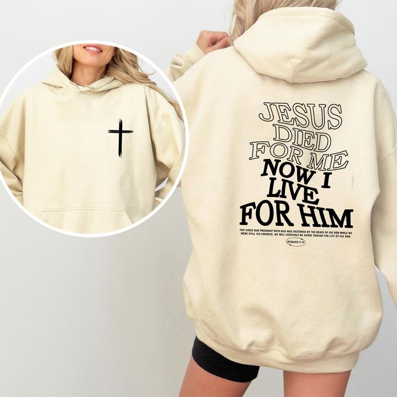 Christian Cross Hoodie for Men, Faith Over Fear Graphic Pullover, Jesus-Inspired Menswear, Gift for Believers and...
