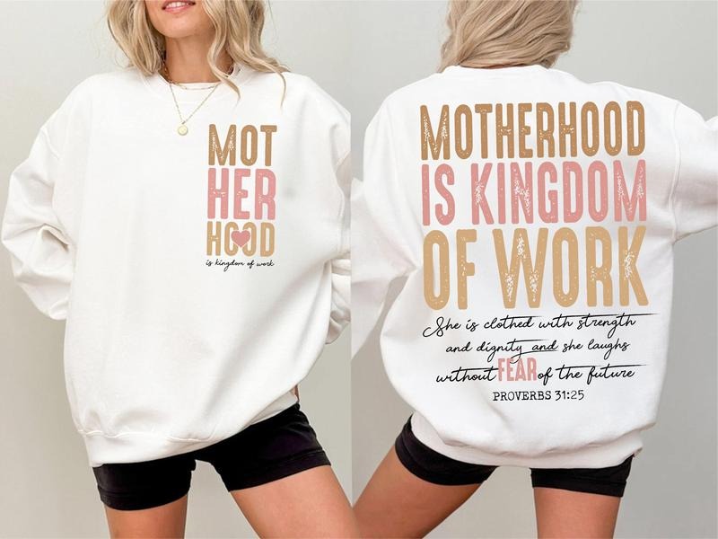 Christian Mom shirt, Retro Mama shirt, Motherhood is Kingdom Work shirt, Christian Mothers Day shirt, Mama Shirt Hoodie,...