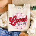 Christian Valentines Sweatshirt, Loved John 3:16 Sweatshirt, Retro Valentine Sweatshirt, Pink Valentine Hearts...