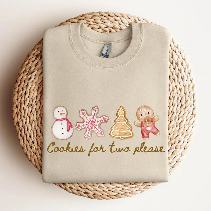 Christmas Cookies For Two Sweatshirt Christmas Maternity Sweater Christmas Pregnancy Reveal Shirt Cute Holiday Pregnancy...
