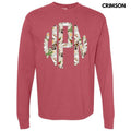 Christmas Cow Print Monogram Long Sleeve Comfort Colors T-Shirt 'NLB' Hoodie, Sweatshirt | ZylaModa.com
