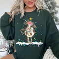 Christmas Cow Sweatshirt Christmas Lights Cow Shirt Cute Cow Sweatshirt Merry Christmoos Christmas Lights Tee Hoodie