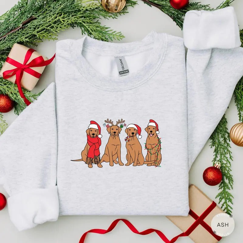Christmas Great Pyrenees Sweatshirt | Santa Pyrenees Sweater | Christmas Light Pyrenees Crewneck | Great Pyrenees Lover |...