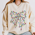Christmas Lights #2 Bow Crewneck, Christmas Sweatshirt, Holiday Christmas Sweatshirt, Winter Season Graphic, Casual...