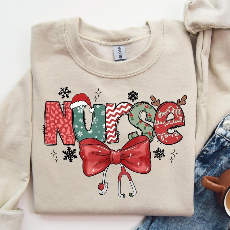 Christmas Nurse Sweatshirt, Christmas Nursing Sweater, Nurse Life Christmas Shirt, School Nurse Christmas Sweatshirt Hoodie
