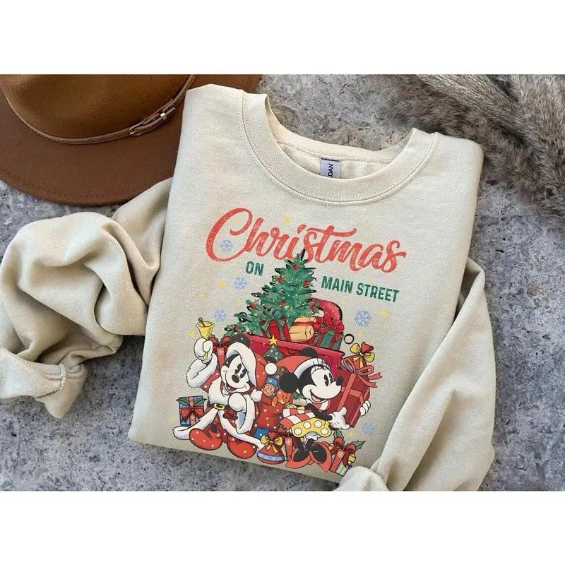 Christmas On Main Street Sweatshirt Tshirt, Friends Shirt, Family Matching Xmas Shirts for Trip,Christmas On Main Street...