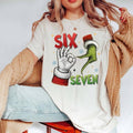 Christmas Six Seven Meme and Sant4 Hand T-Shirt, 6 7 Meme Viral Shirt, Funny Number Meme Sweatshirt, Comfort Colors Six...