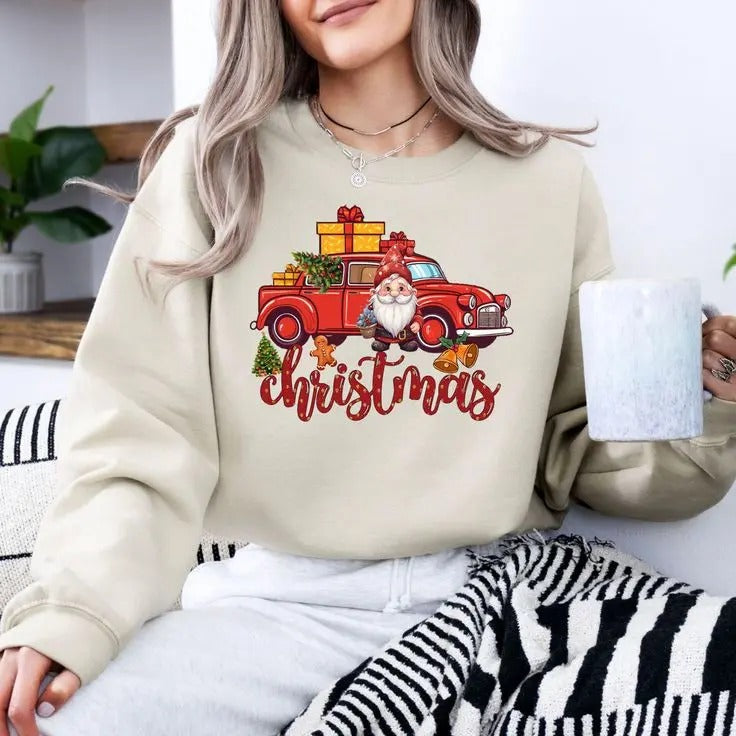 Christmas Sweatshirt, Christmas gift, Winter holiday lover, Gnome , Christmas tree gift, Jolly Sweatshirt, Holiday Season...
