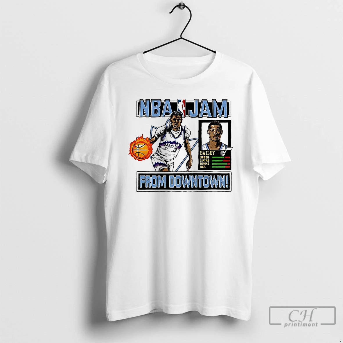 Classic Ace Bailey Utah Jazz Nba Jam From Downtown Classic Video Game T Shirts Sweater Hoodie, Sweatshirt | ZylaModa.com