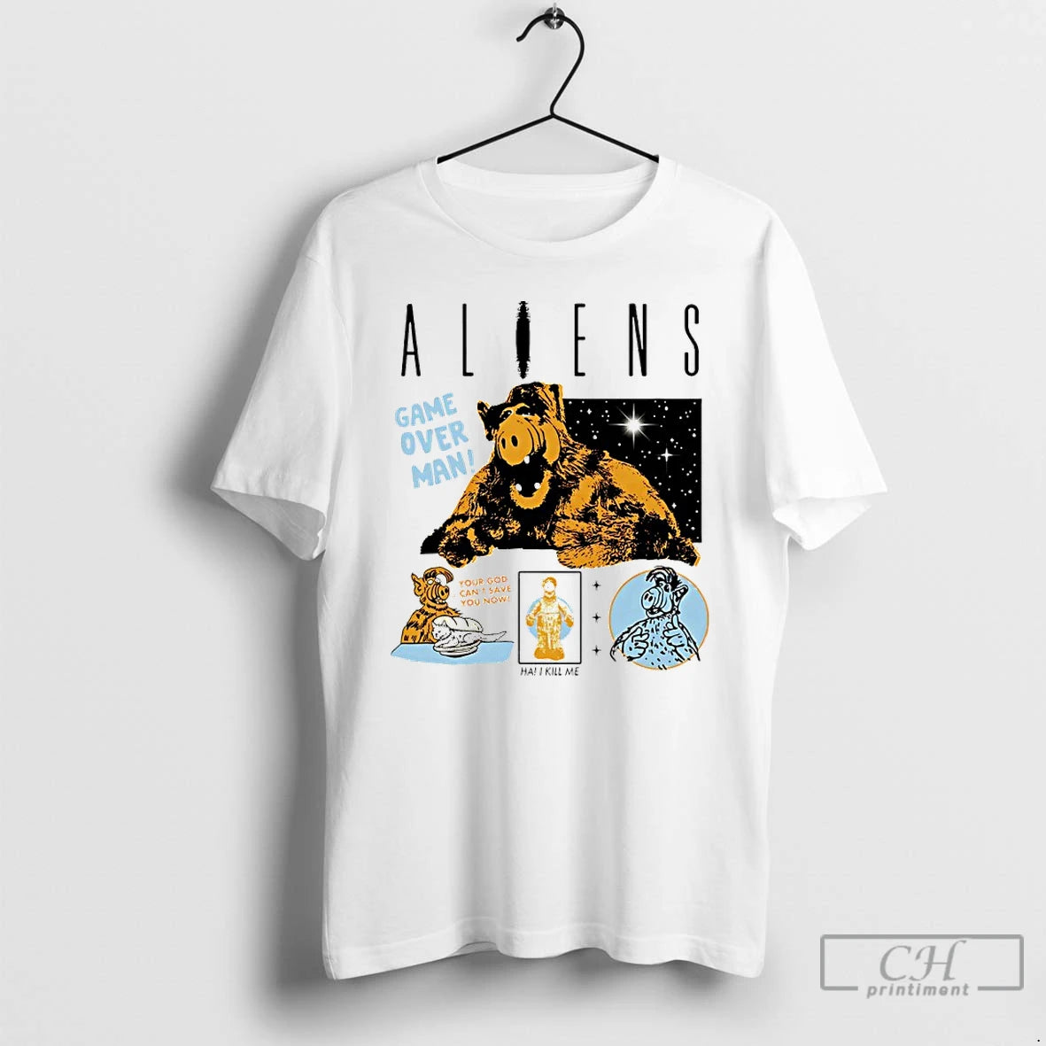 Classic Alf Iens Game Over Man Your God Cant Save You Now Ha Kill Me T-Shirts, Hoodie, Sweatshirt | ZylaModa.com