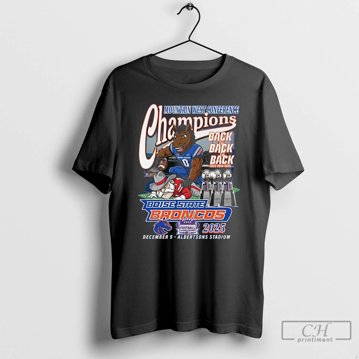 Classic Boise State Broncos Mountain West Con Championship Back2back 2025 Mascot T-Shirts, Hoodie, Sweatshirt | ZylaModa.com