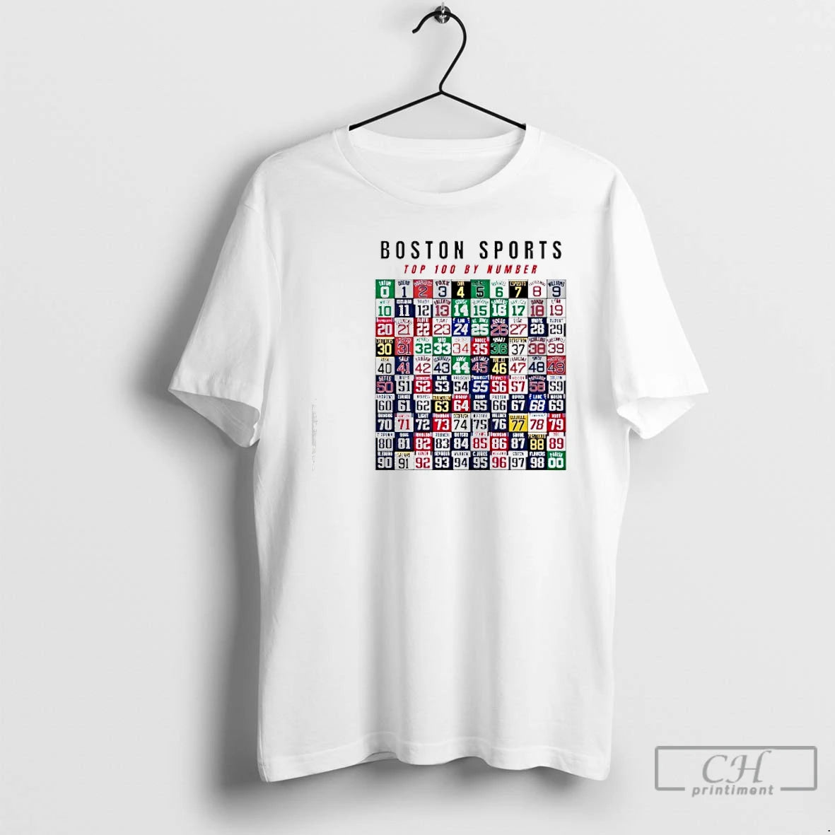 Classic Boston Sports Top 100 By The Numbers T-Shirts, Hoodie, Sweatshirt | ZylaModa.com