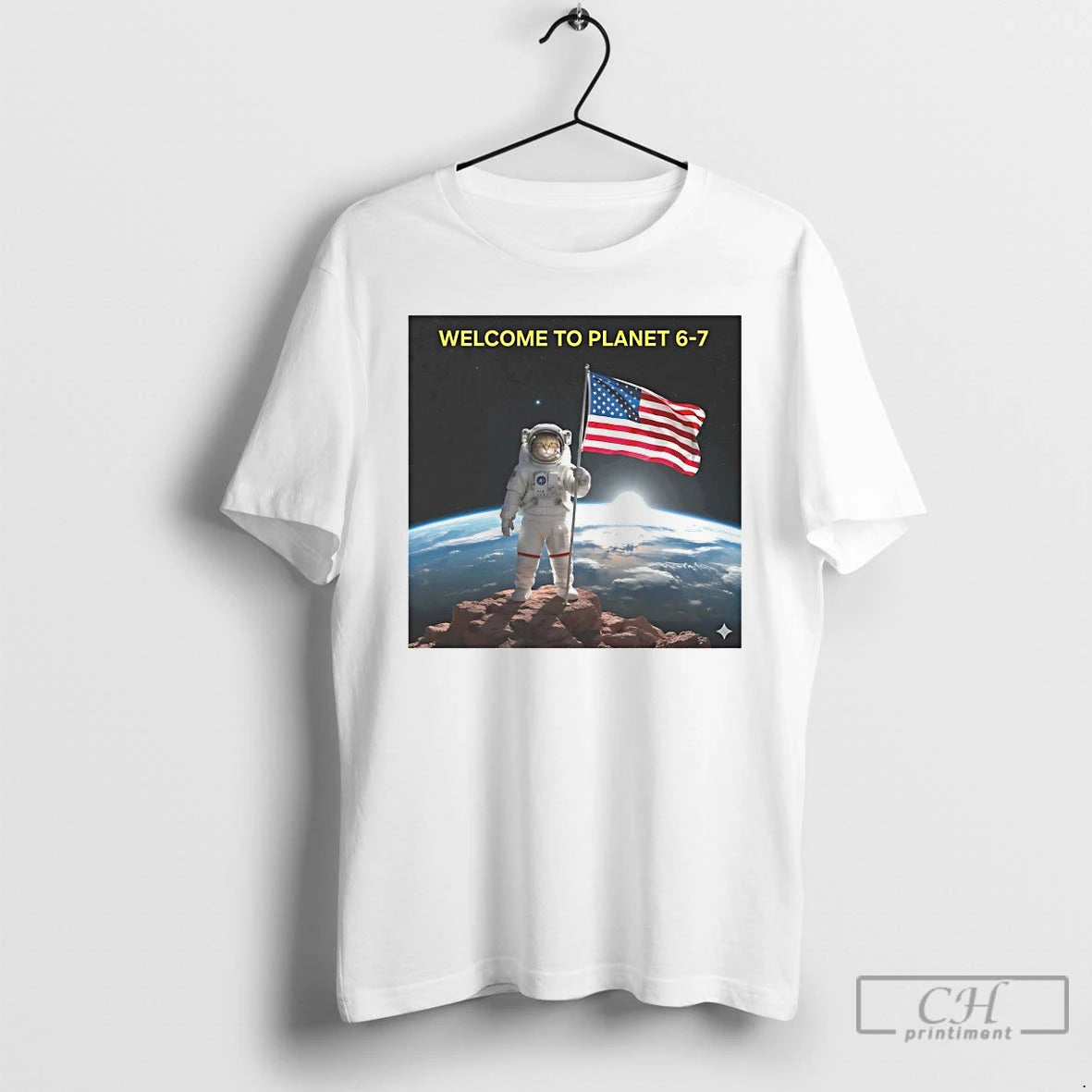 Classic Cat Astronaut Welcome To Planet 6 7 T-Shirts, Hoodie, Sweatshirt | ZylaModa.com