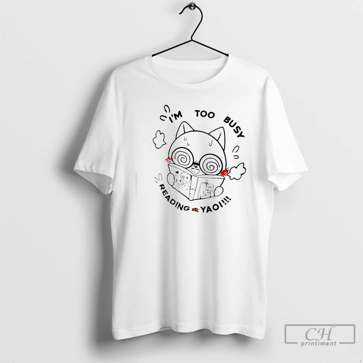 Classic Cat Im Too Busy Reading Yaoi T-Shirts, Hoodie, Sweatshirt | ZylaModa.com