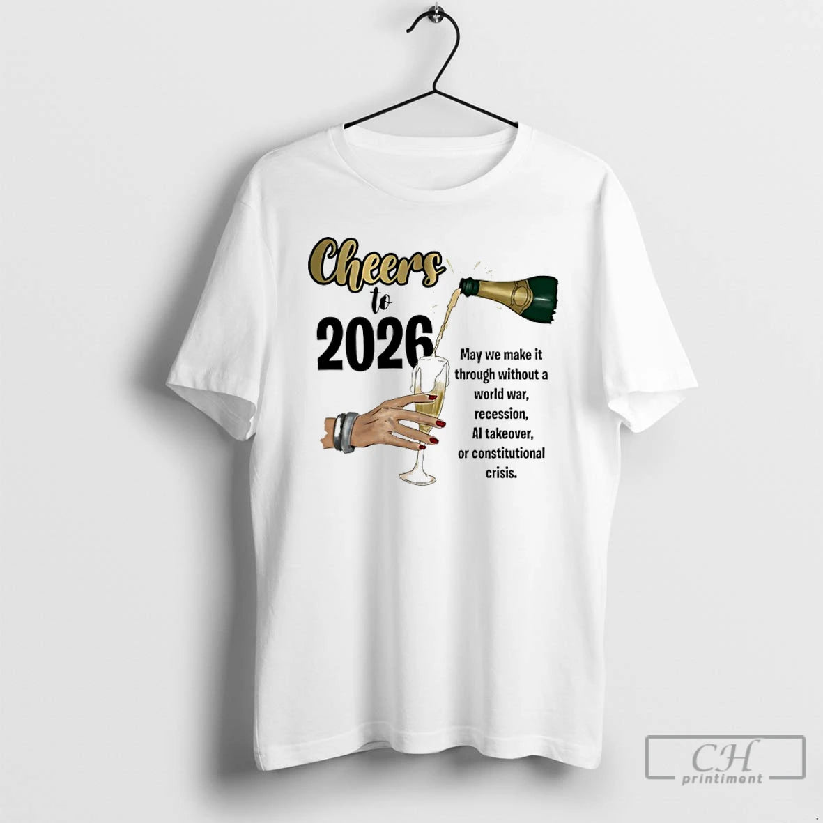 Classic Cheers To 2026 May We Make It Through Without A World War T Shirts Hoodie, Sweatshirt | ZylaModa.com
