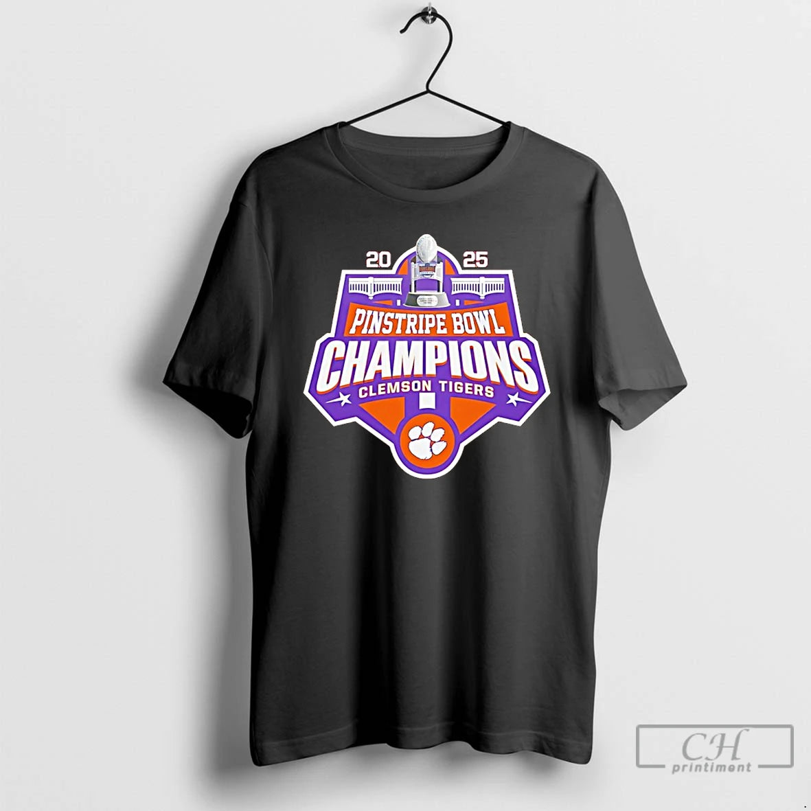 Classic Clemson Tigers 2025 Pinstripe Bowl Champions Logo T-Shirts, Hoodie, Sweatshirt | ZylaModa.com