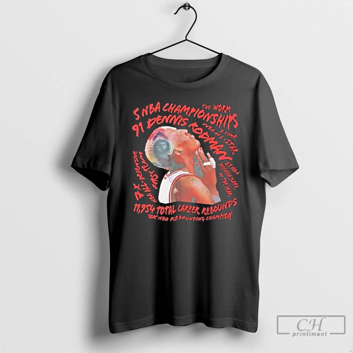 Classic Dennis Rodman 5 Nba Championships The Worm Chicago Bulls T-Shirts, Hoodie, Sweatshirt | ZylaModa.com