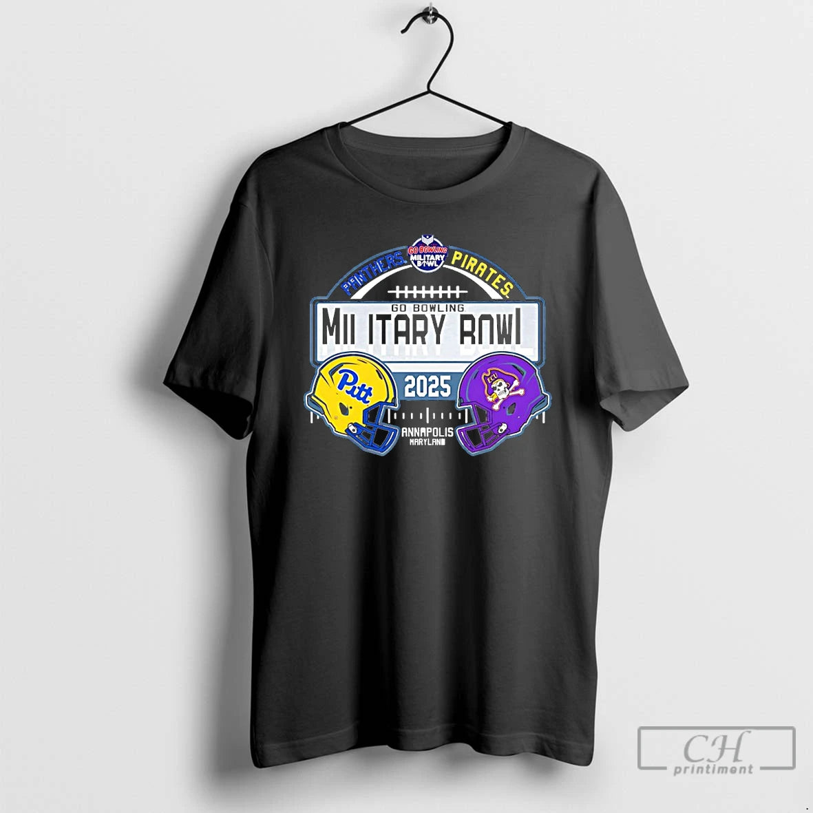 Classic East Carolina Pirates Vs Pitt 2025 Go Bowling Military Bowl Helmets T Shirts Sweater Hoodie, Sweatshirt