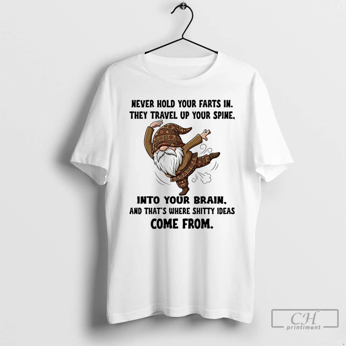 Classic Gnome Never Hold Your Farts In They Travel Up Your Spine Into Your Brain T-Shirts, Hoodie, Sweatshirt | ZylaModa.com