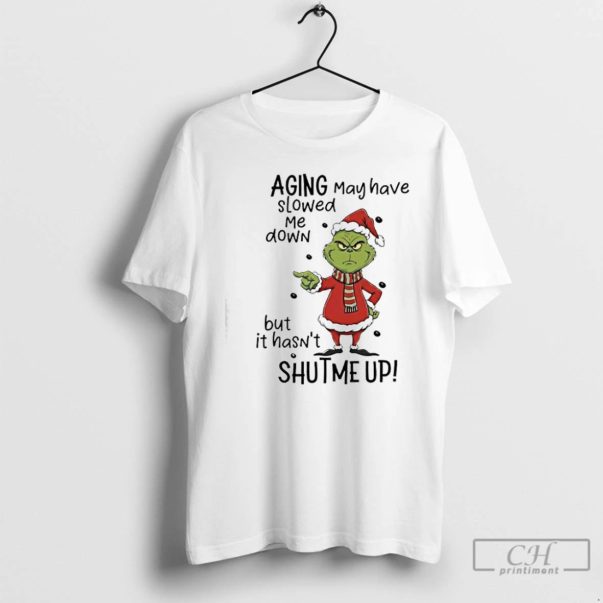 Classic Grinch Aging May Have Slowed Me Down But It Hasnt Shut Me Up T-Shirts, Hoodie, Sweatshirt | ZylaModa.com