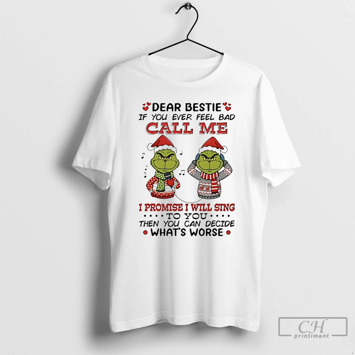 Classic Grinch Dear Bestie If You Ever Feel Bad Call Me I Promise I Will T-Shirts, Hoodie, Sweatshirt | ZylaModa.com