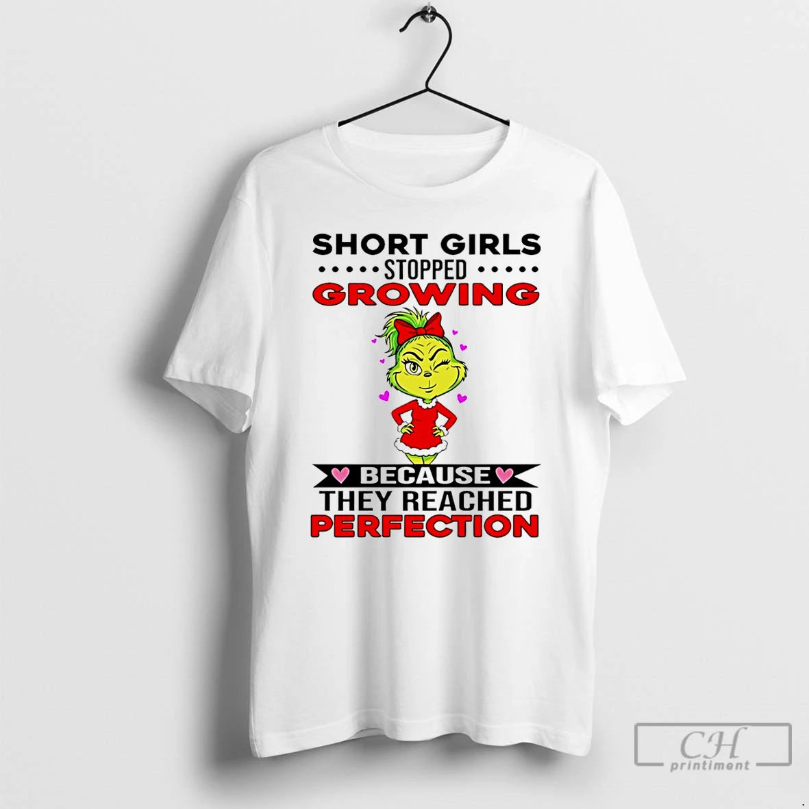 Classic Grinch Short Girls Stopped Growing Because They Reached Perfection T-Shirts, Hoodie, Sweatshirt | ZylaModa.com