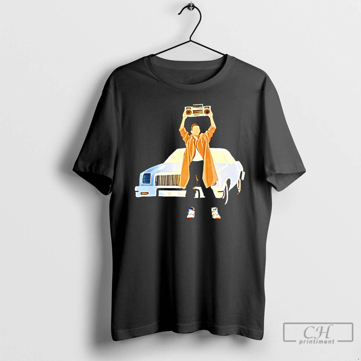 Classic John Cusack Say Anything Boombox Scene Art T-Shirts, Hoodie, Sweatshirt | ZylaModa.com