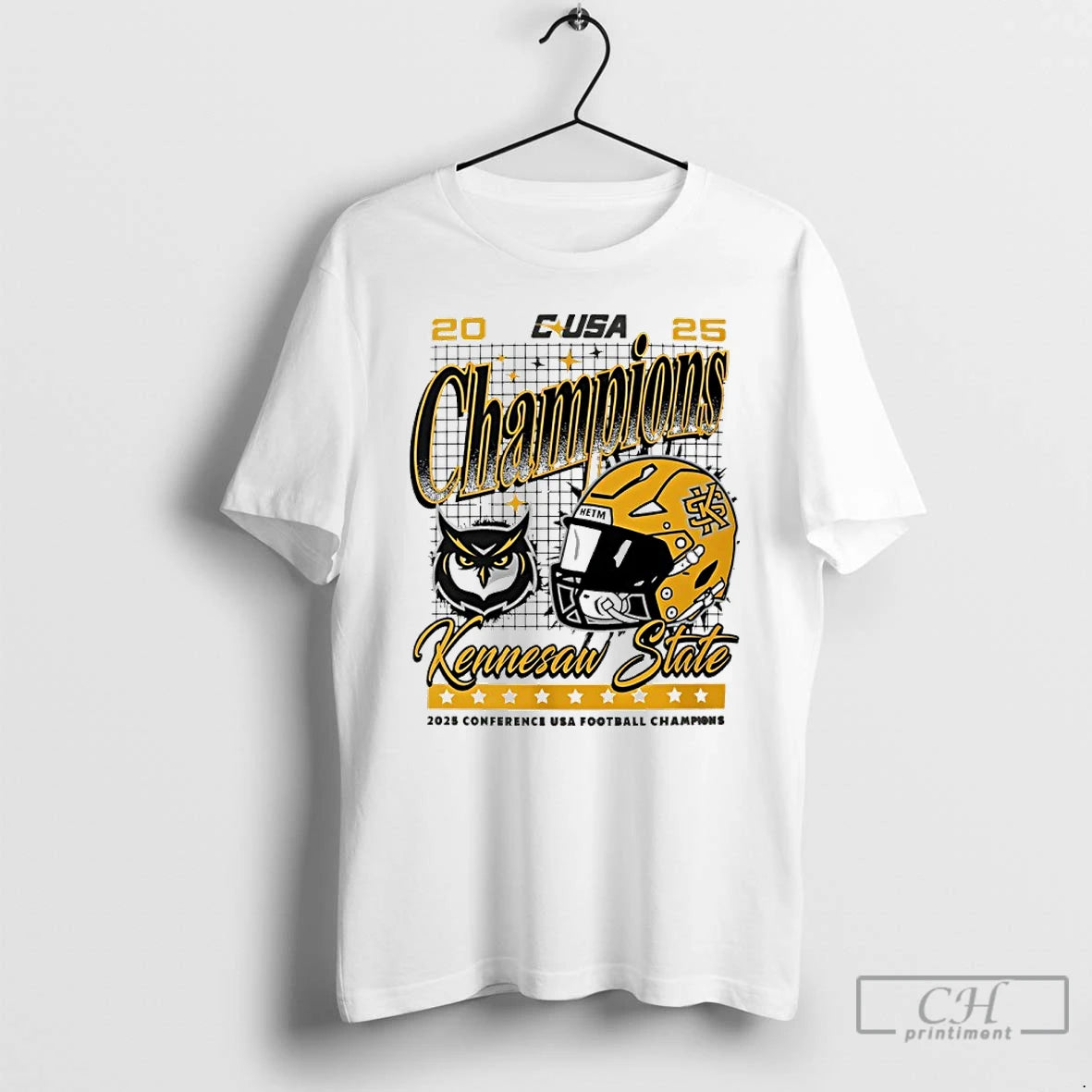Classic Kennesaw State Owls 2025 Conference Usa Football Champions Helmet T-Shirts, Hoodie, Sweatshirt | ZylaModa.com