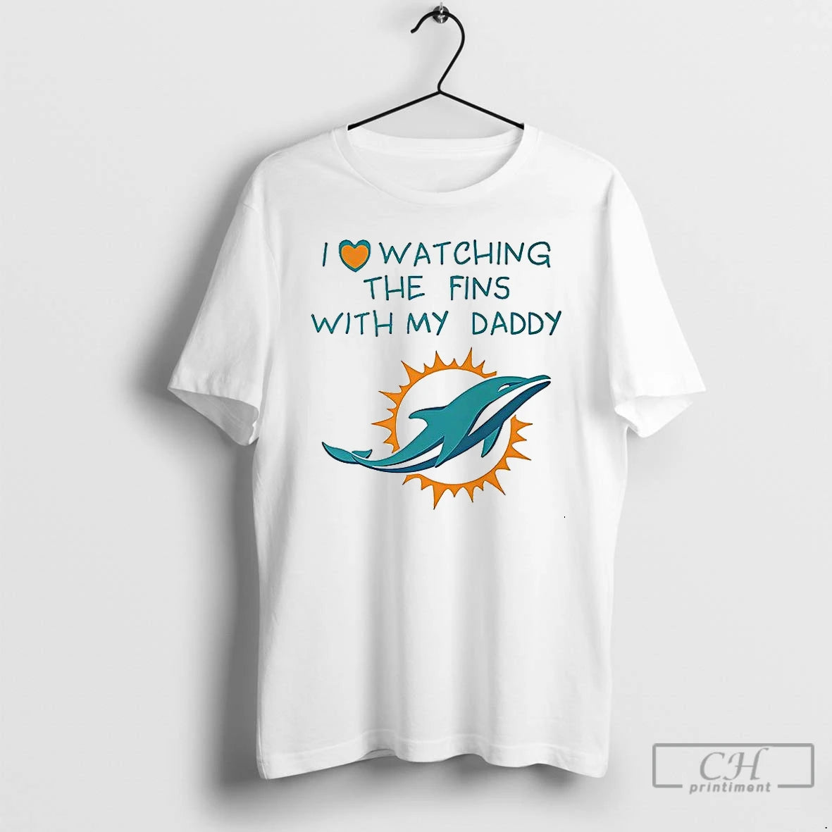 Classic Miami Dolphins Love Watching Fins With Daddy T-Shirts, Hoodie, Sweatshirt | ZylaModa.com