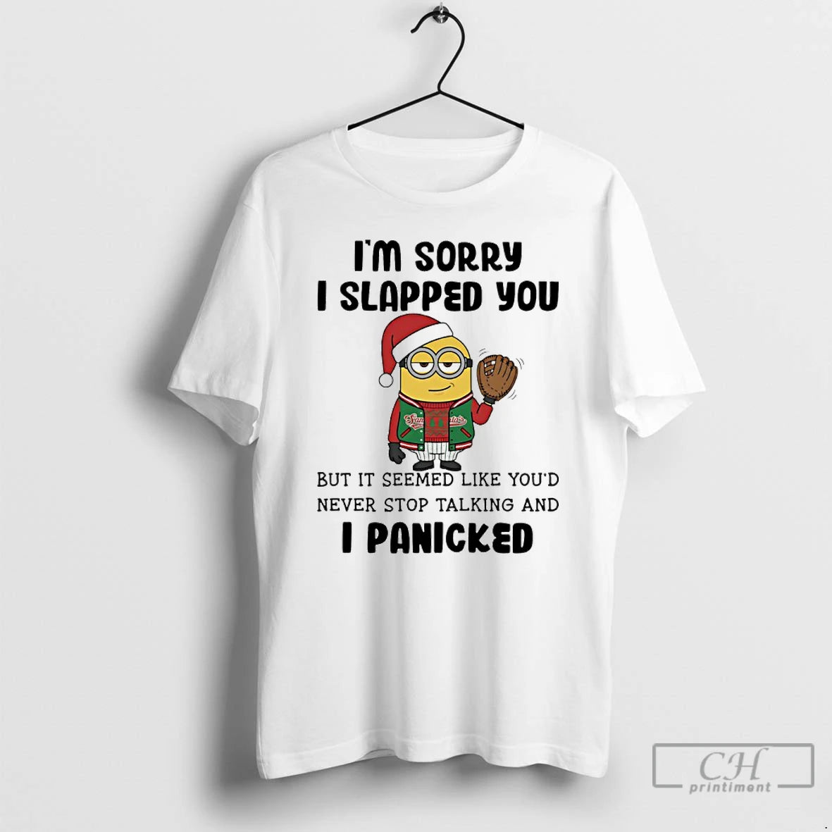 Classic Minion Santa Im Sorry I Slapped You But It Seemed Like Youd Never Stop T-Shirts, Hoodie, Sweatshirt | ZylaModa.com