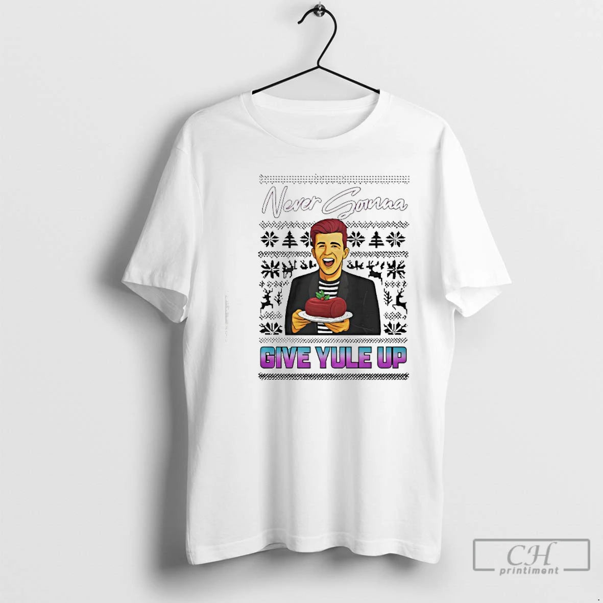 Classic Never Gonna Give Yule Up Rick Astley Ugly Christmas T-Shirts, Hoodie, Sweatshirt | ZylaModa.com