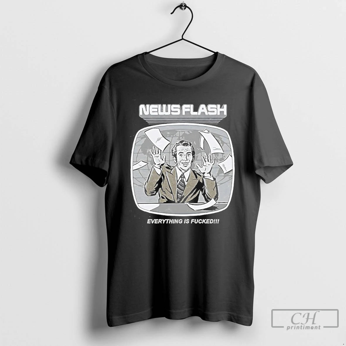 Classic News Flash Everything Is Fucked T-Shirts, Hoodie, Sweatshirt | ZylaModa.com
