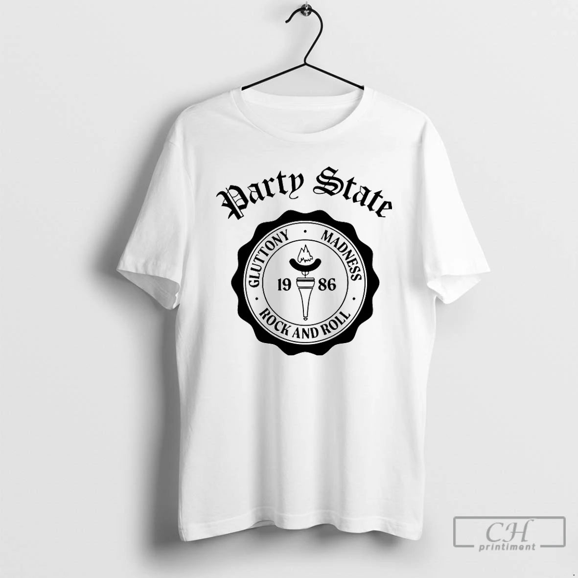Classic Party State Gluttony Madness Rock And Roll T-Shirts, Hoodie, Sweatshirt | ZylaModa.com