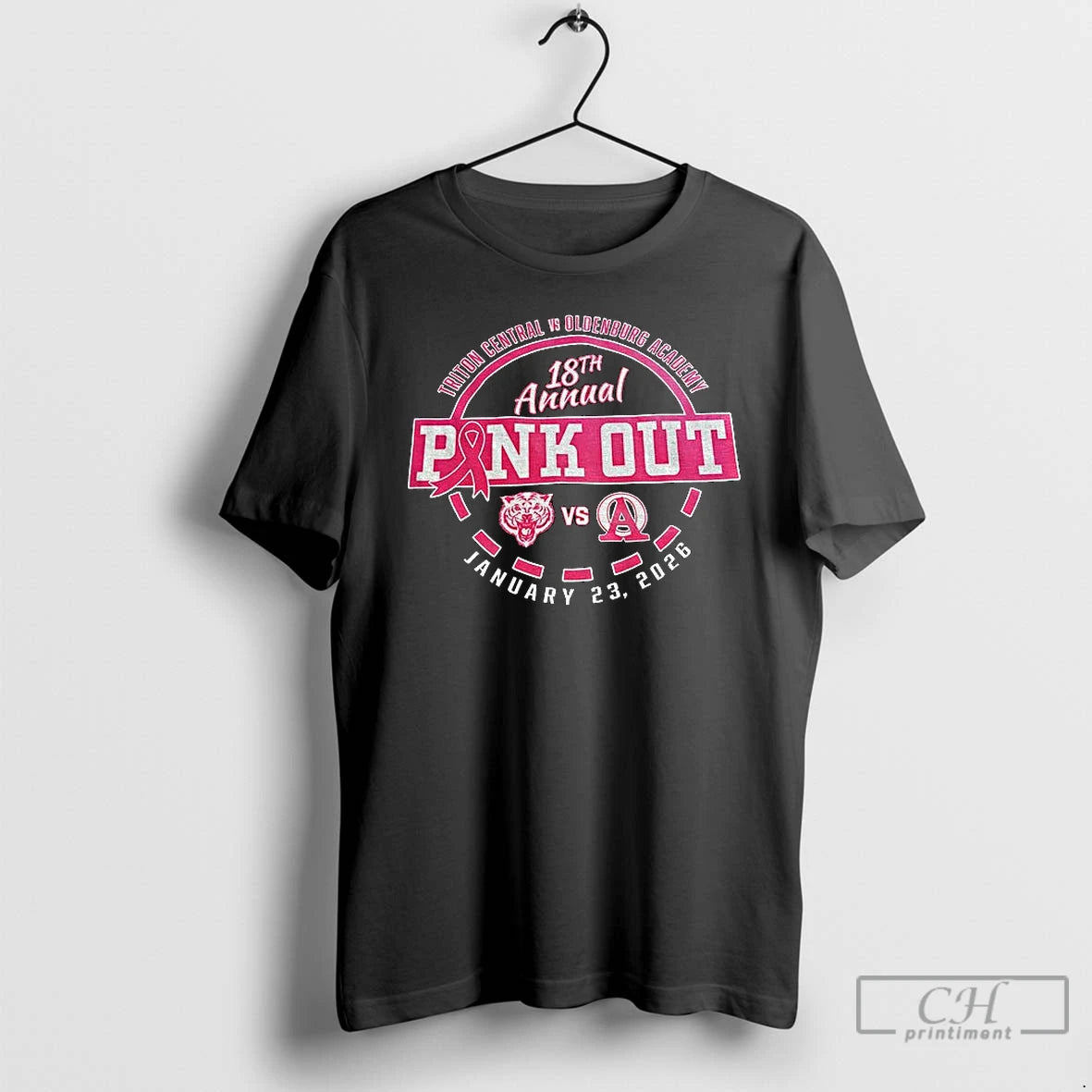 Classic Pink Out Triton Central Vs Oldenburg Academy 18th Annual January 23 2026 T Shirts Hoodie, Sweatshirt | ZylaModa.com