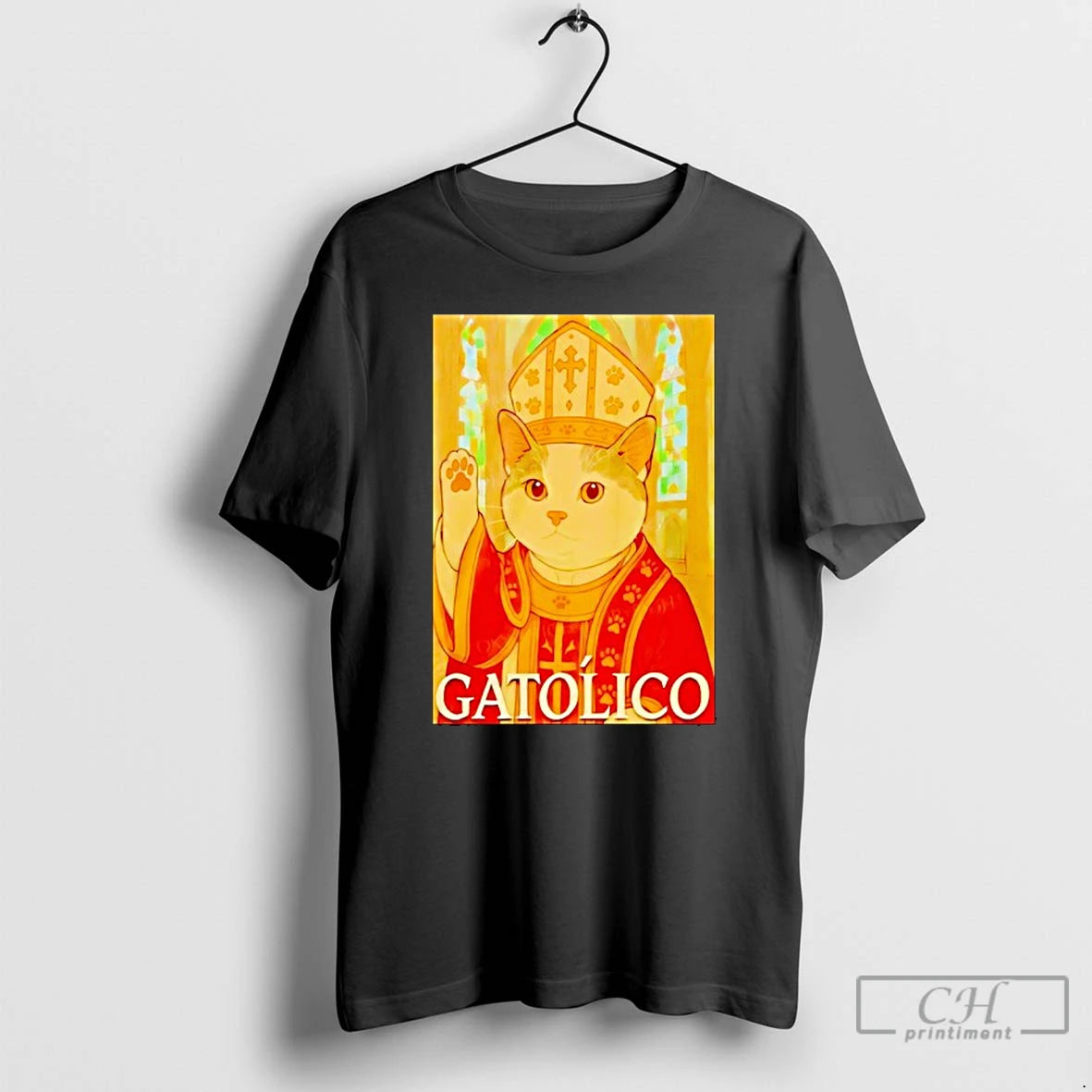 Classic Pope Cat Gatolico T-Shirts, Hoodie, Sweatshirt | ZylaModa.com