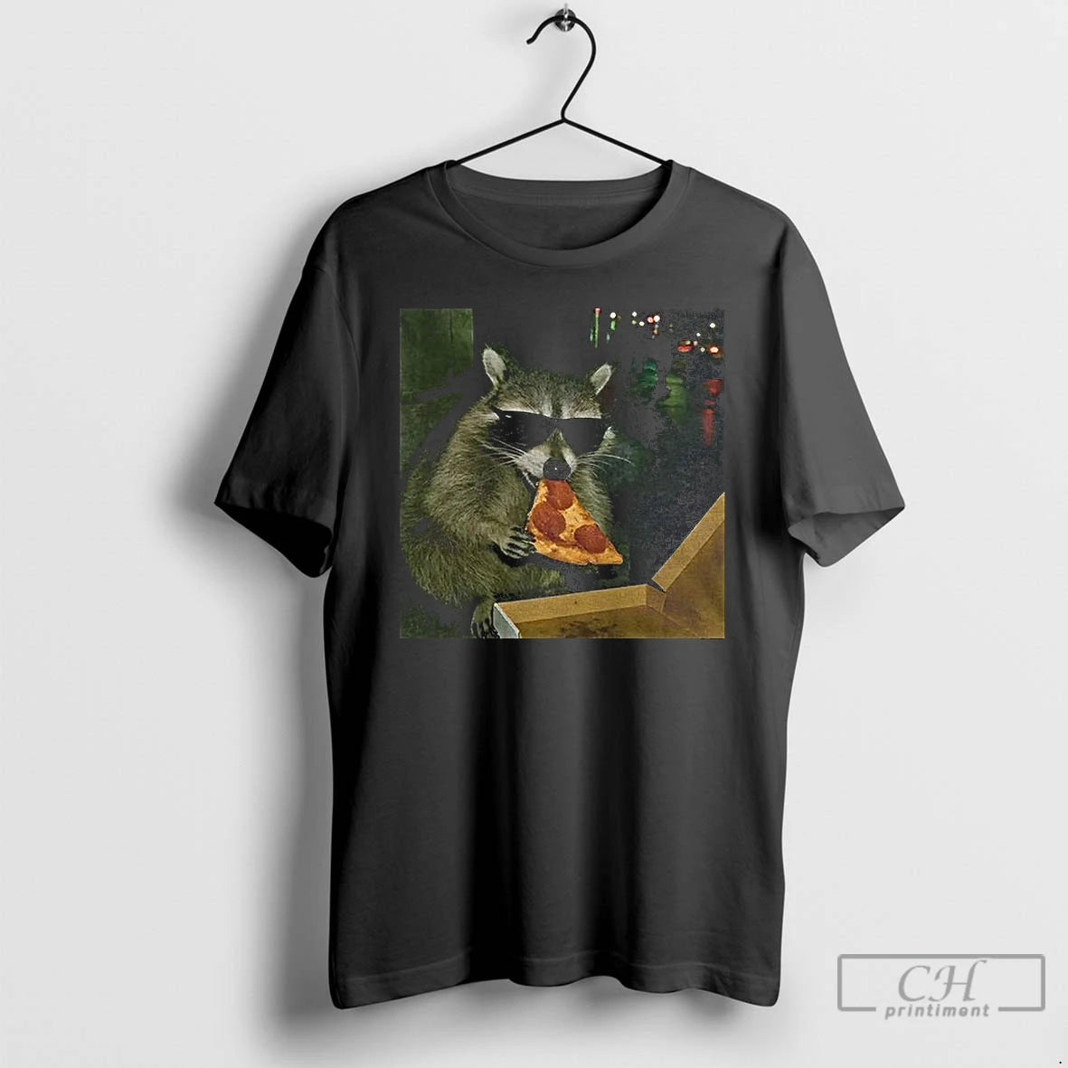 Classic Raccoon Eating Pizza Funny Meme T-Shirts, Hoodie, Sweatshirt | ZylaModa.com