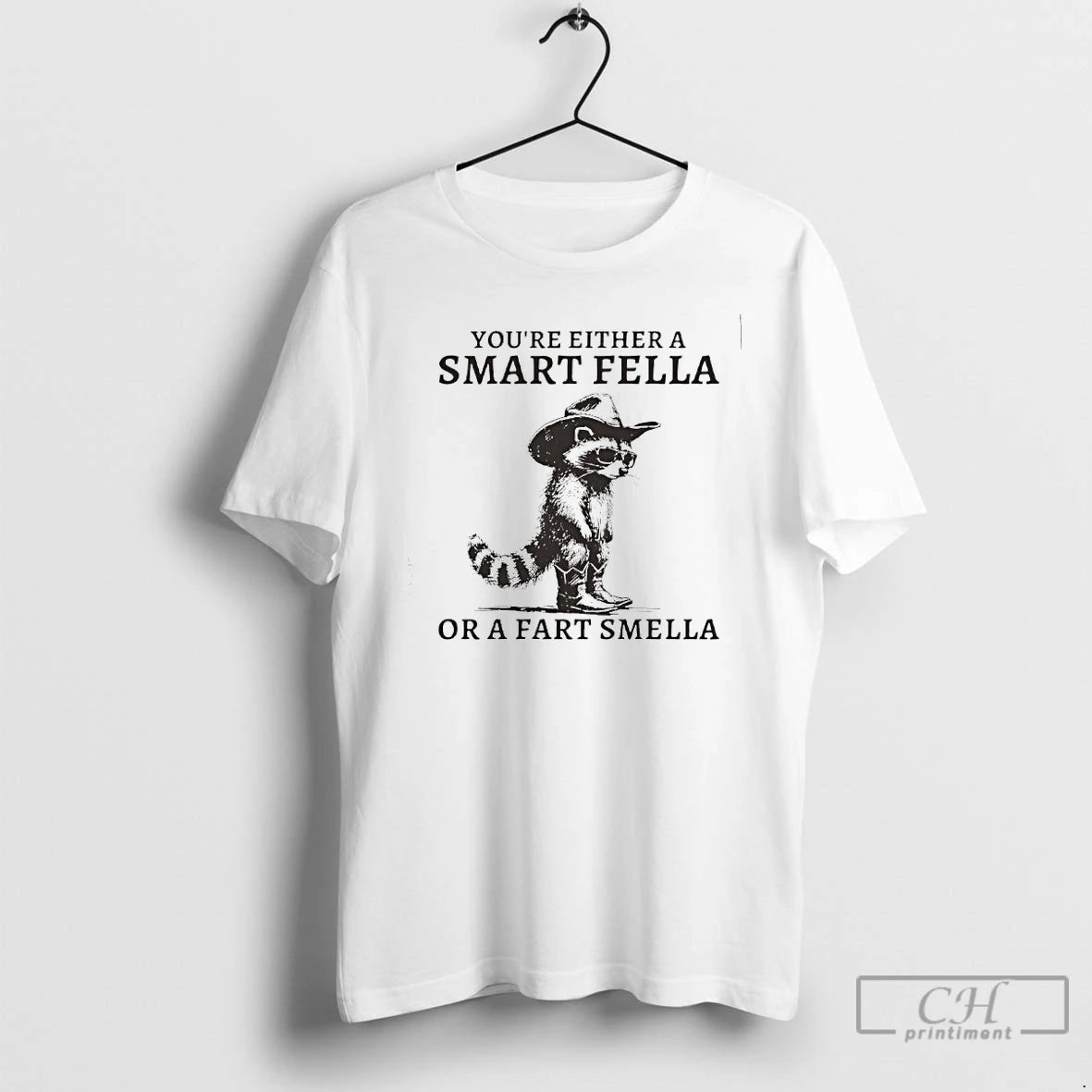 Classic Retro Smart Fella Raccoon Youre Either A Smart Fella T-Shirts, Hoodie, Sweatshirt | ZylaModa.com
