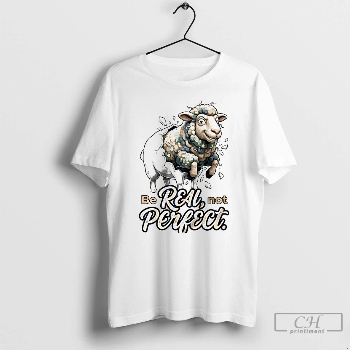 Classic Sheep Be Real Not Perfect T-Shirts, Hoodie, Sweatshirt | ZylaModa.com