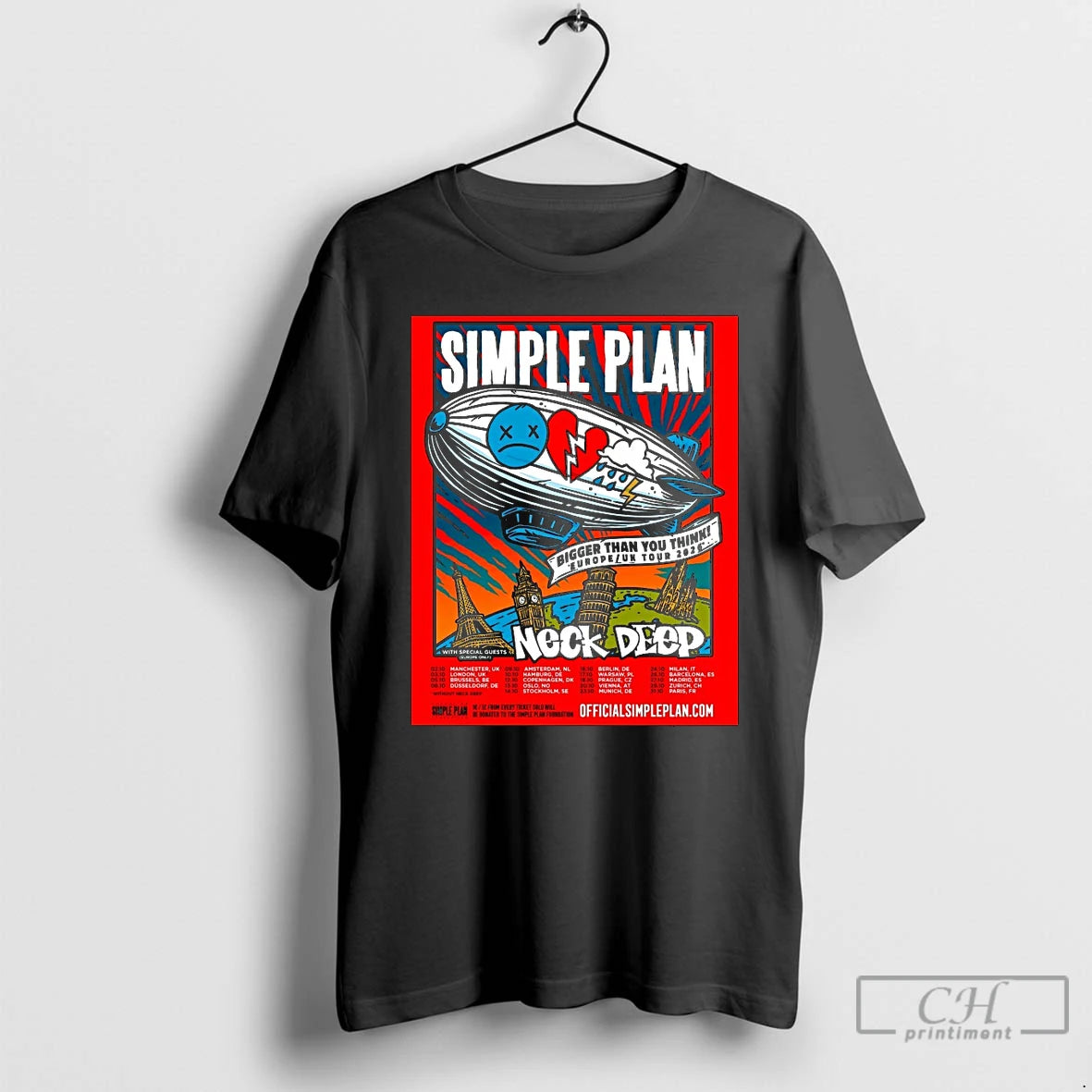 Classic Simple Plan With Neck Deep Bigger Than You Think Europe Uk Tour 2026 T-Shirts, Hoodie, Sweatshirt | ZylaModa.com