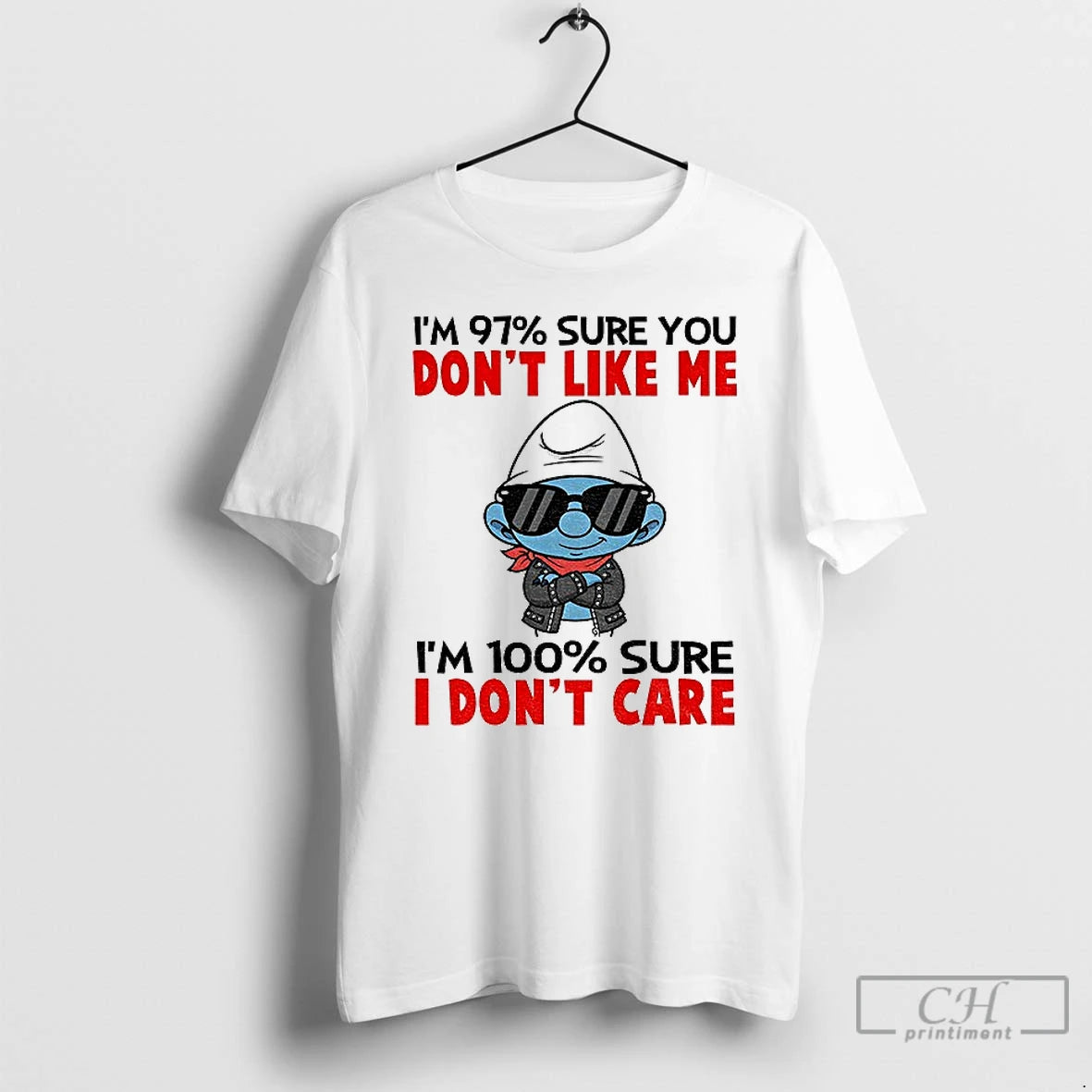 Classic Smurf Im 97 Sure You Dont Like Me Im 100 Sure I Dont Care T-Shirts, Hoodie, Sweatshirt | ZylaModa.com