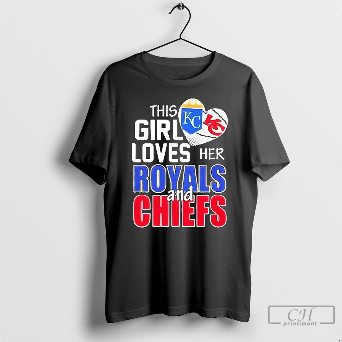 Classic This Girl Loves Her Missouri Sports Kansas City Royals And Kansas City Chiefs Logo T-Shirts, Hoodie, Sweatshirt