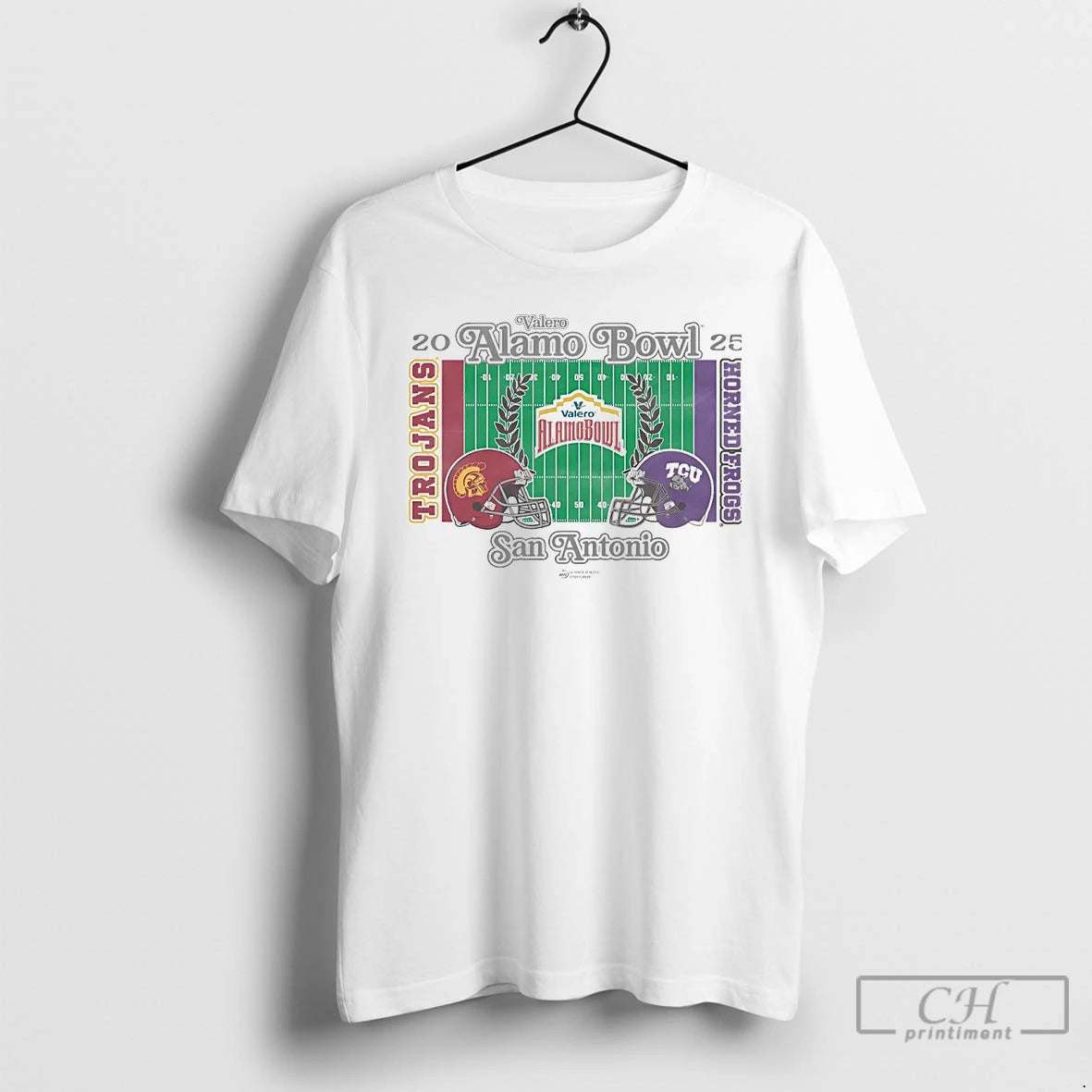 Classic Usc Trojans Vs Tcu Horned Frogs 2025 Valero Alamo Bowl Head To Head T-Shirts, Hoodie, Sweatshirt | ZylaModa.com