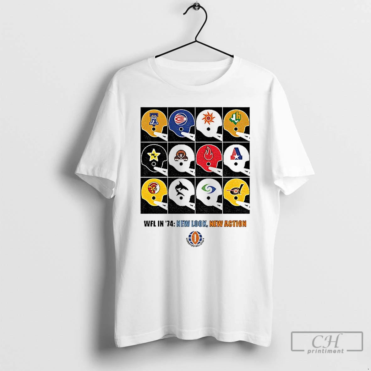 Classic Wfl In 74 New Look New Action Helmet World Football League T Shirts Sweater Hoodie, Sweatshirt | ZylaModa.com