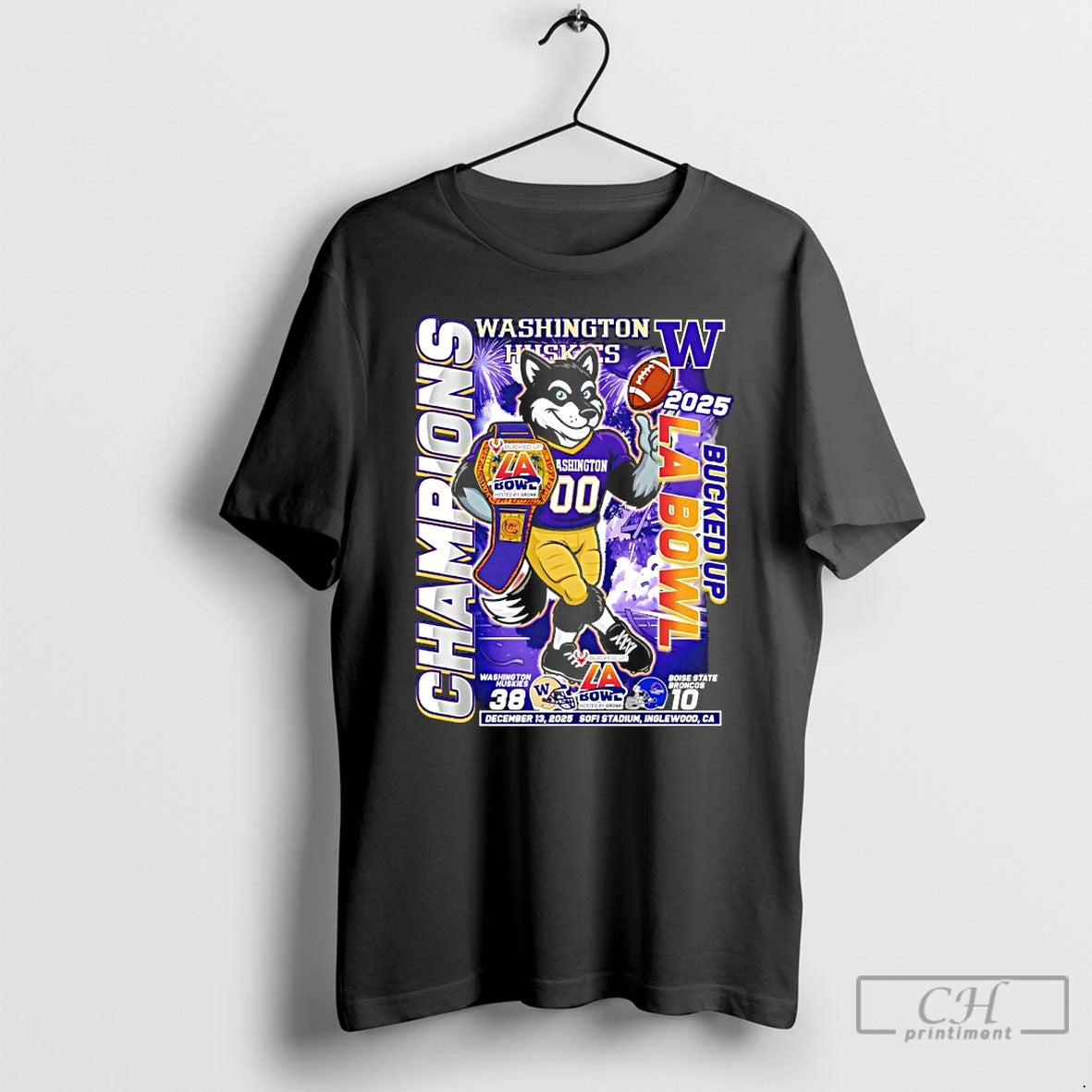Classic Washington Huskies Bucked Up La Bowl Champions Mascot 2025 T-Shirts, Hoodie, Sweatshirt | ZylaModa.com