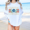 Coastal Cowgirl Sweatshirt | Beach Sweatshirt | White Sweatshirt graphic shirt unisex style Hoodie | ZylaModa.com