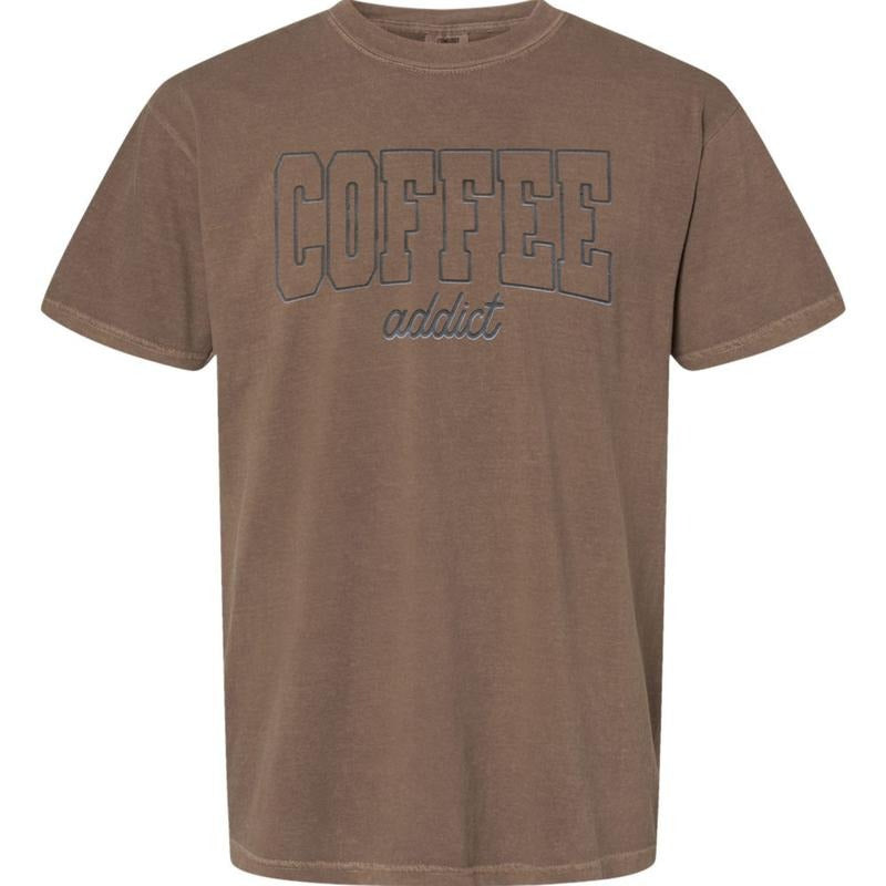 Coffee Addict Puff Print Comfort Colors T-Shirt Hoodie, Sweatshirt | ZylaModa.com