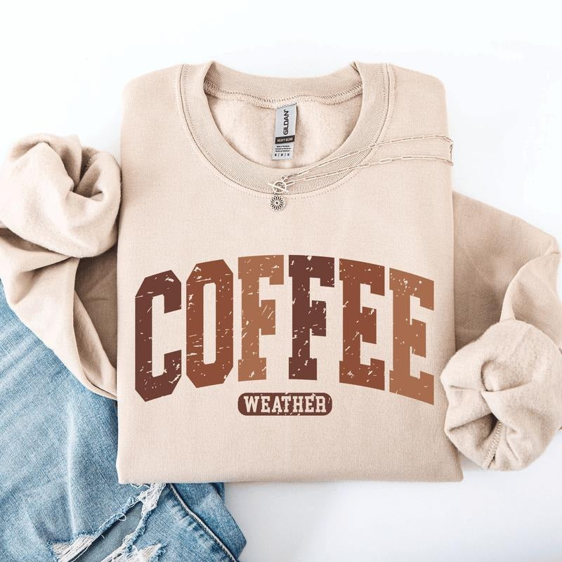 Coffee Weather, Pumpkin, Autumn, Fall Sweatshirt T-Shirts, Hoodie | ZylaModa.com